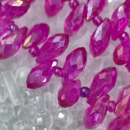 Pembe Damla Kesim Kristal Boncuk