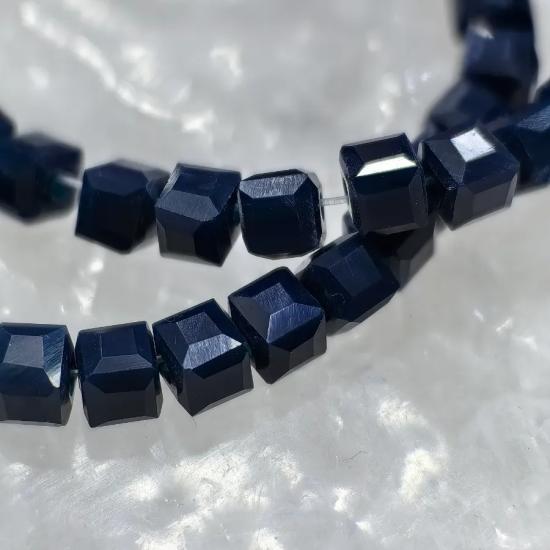 4mm Siyah Küp Kesim Kristal Boncuk