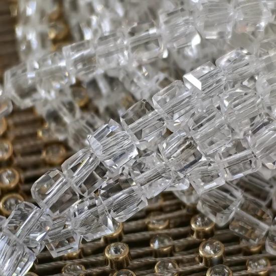 4mm Saydam Küp Kesim Kristal Boncuk