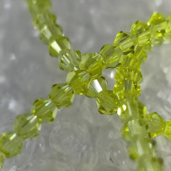 4mm Sarı Piramit Kesim Kristal Boncuk