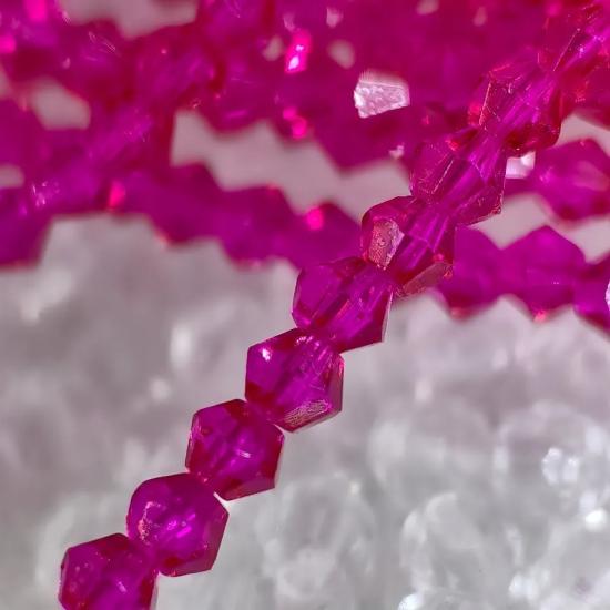 4mm Pembe Piramit Kesim Kristal Boncuk