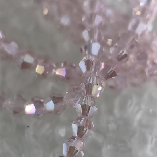 4mm Saydam Beyaz Piramit Kesim Kristal Boncuk