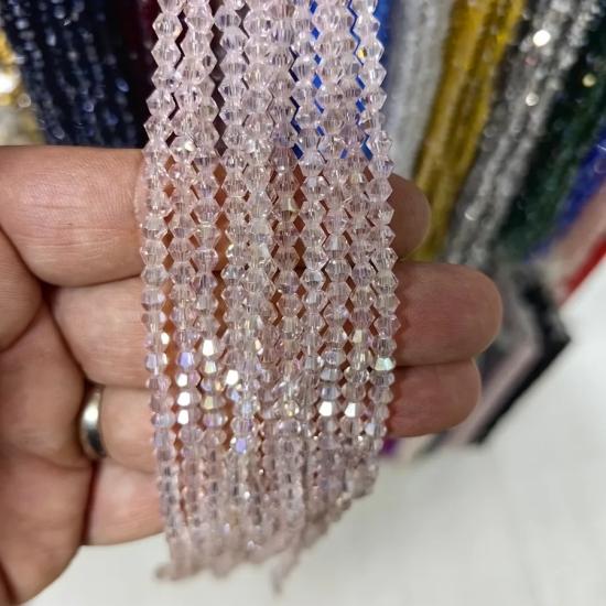 4mm Saydam Beyaz Piramit Kesim Kristal Boncuk