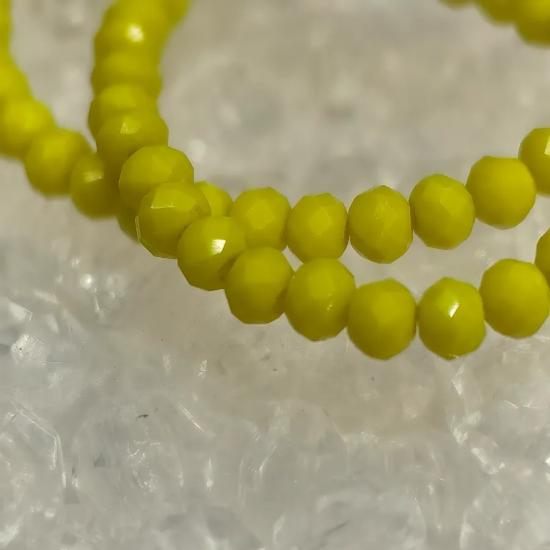 4 mm Sarı Oval Kesimli Çin Kristal Boncuk