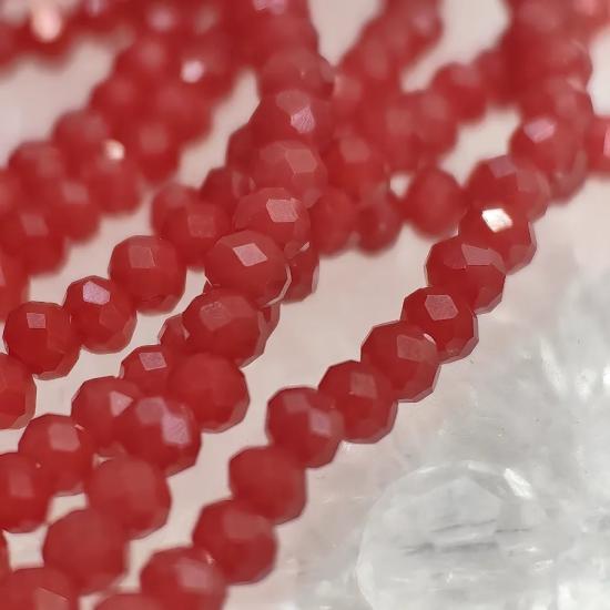 4 mm Kırmızı Oval Kesimli Çin Kristal Boncuk