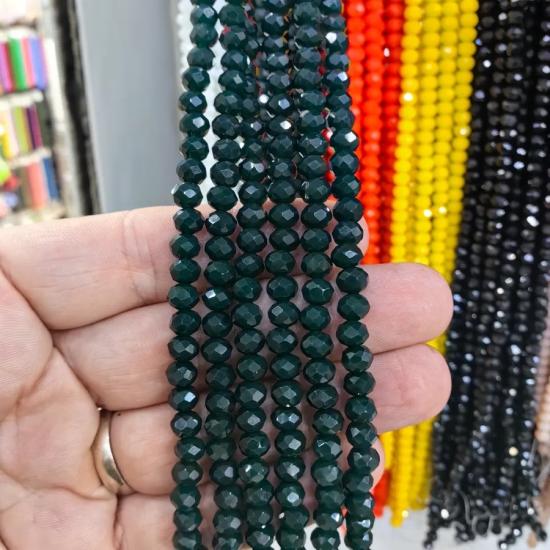 5 mm Siyah Oval Kesimli Çin Kristal Boncuk