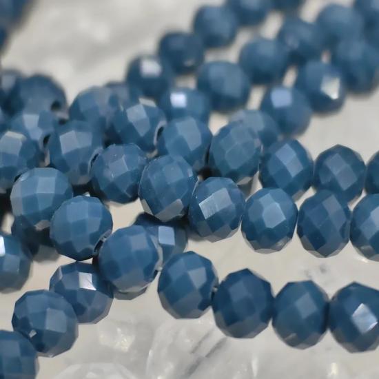 3 mm Mavi Oval Kesimli Çin Kristal Boncuk