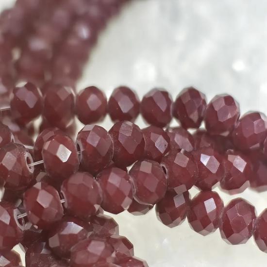 4 mm Kırmızı Oval Kesimli Çin Kristal Boncuk