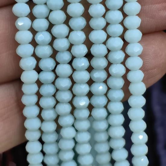 3 mm Beyaz Oval Kesimli Çin Kristal Boncuk