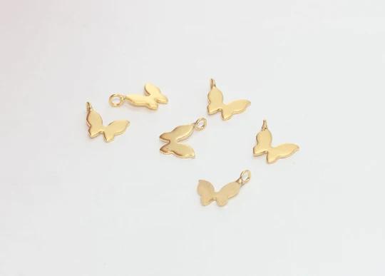24k Mat Altın Kaplama Kelebekli Kolye Ucu Kelebek Charm