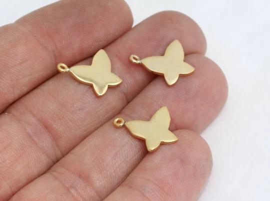 24k Parlak Altın Kaplama 3 Adet Kelebekli Kolye Ucu Bileklik HalHal