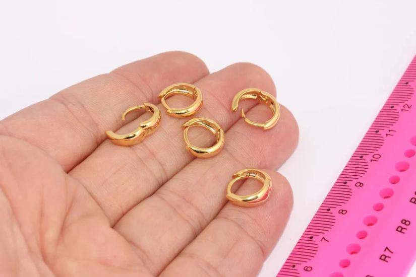 24 Ayar Altın Kaplama Kalın Halka Küpe