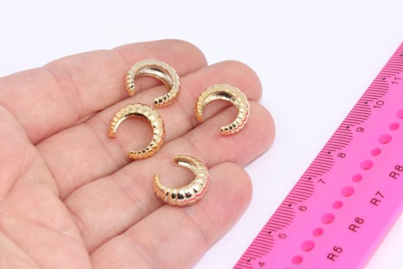 24 Ayar Altın Kaplama Sıkıştırmalı Halka Küpe