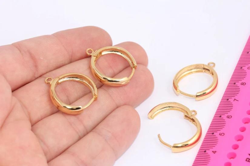 24 Ayar Altın Kaplama Sallantılı Halka Küpe