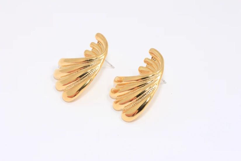 24 Ayar Altın Kaplama Deniz Kabuğu Küpe