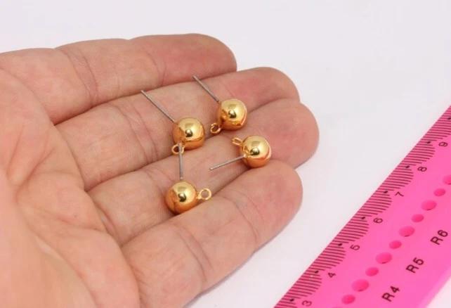 24 Ayar Altın Kaplama Sallantılı Top Küpe