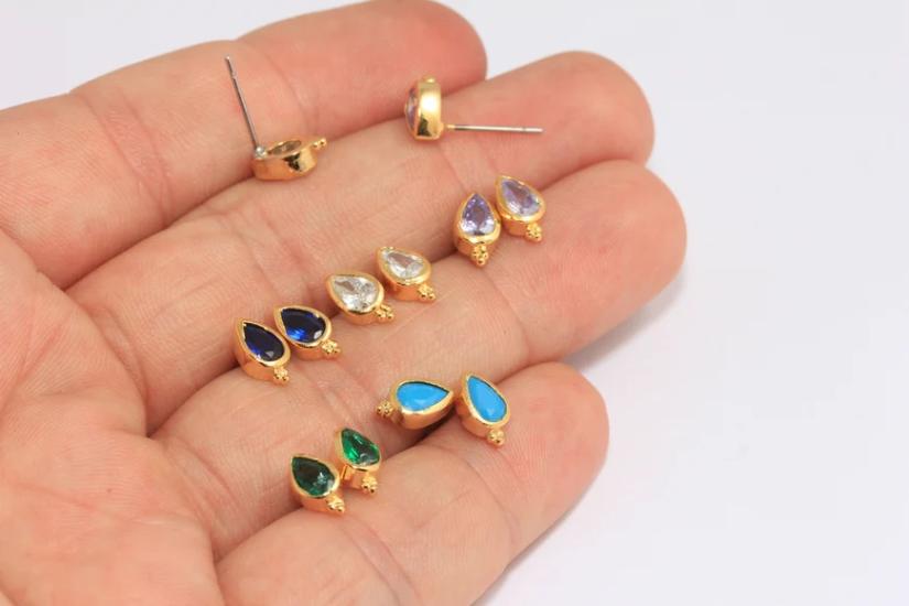 24 Ayar Altın Kaplama Damla Küpe