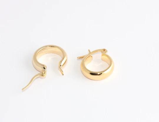 24 Ayar Altın Kaplama Geniş Halka Küpe