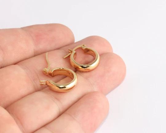 24 Ayar Altın Kaplama Geniş Halka Küpe