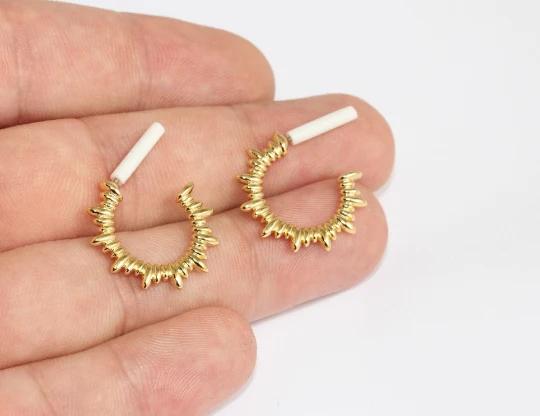 24 Ayar Altın Kaplama Güneş Halka Küpe