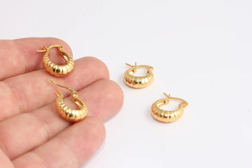 24 Ayar Altın Kaplama Deniz Kabuğu Küpe