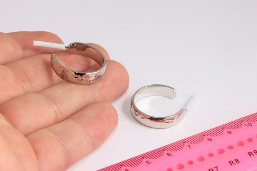 Rodyum Kaplama Gümüş Halka Küpe