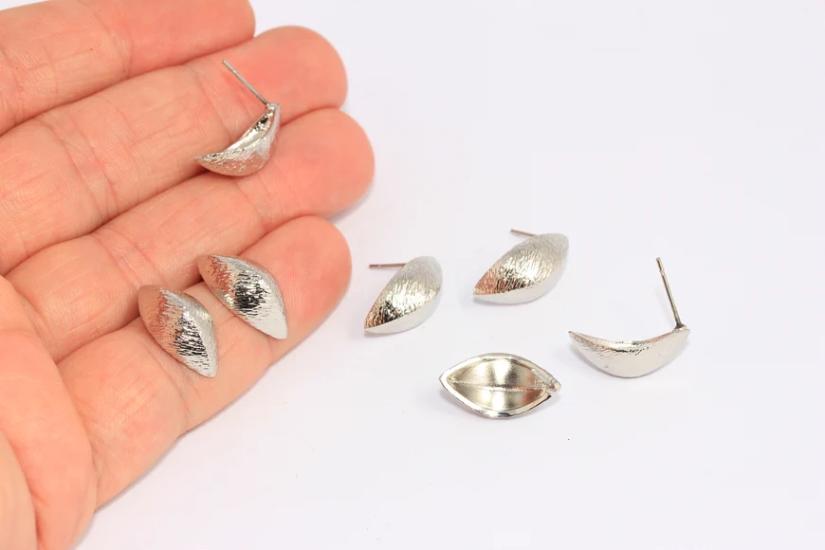 Rodyum Kaplama Gümüş Deniz Kabuğu Küpe