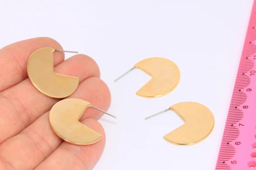 24 Ayar Altın Kaplama Packman Küpe