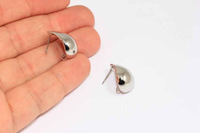 Rodyum Kaplama Sallantılı Damla Küpe