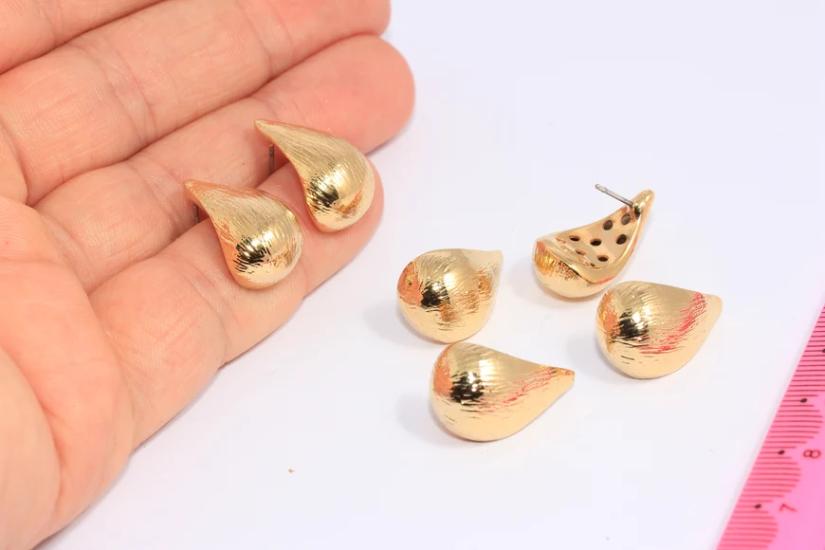 24 Ayar Altın Kaplama Damla Küpe