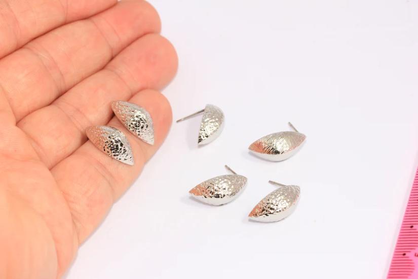 Rodyum Kaplama Damla Kabuk Küpe