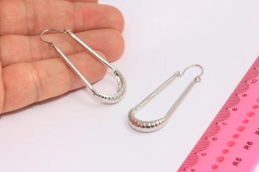 Rodyum Kaplama Gümüş Deniz Kabuğu Damla Küpe