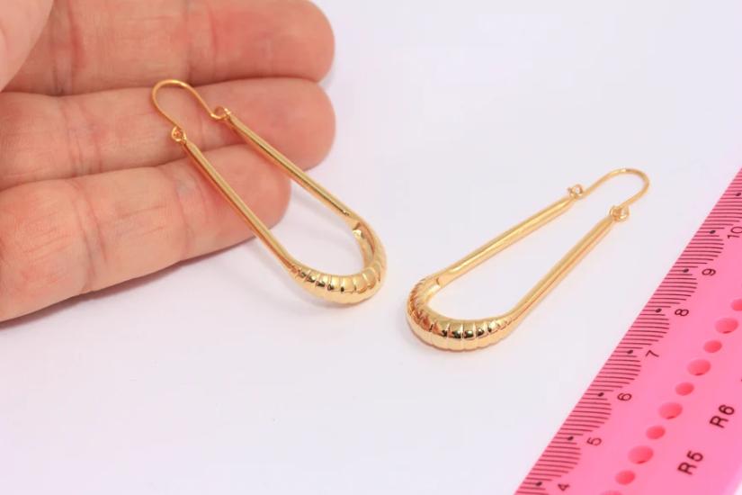 24 Ayar Altın Kaplama Deniz Kabuğu Damla Küpe