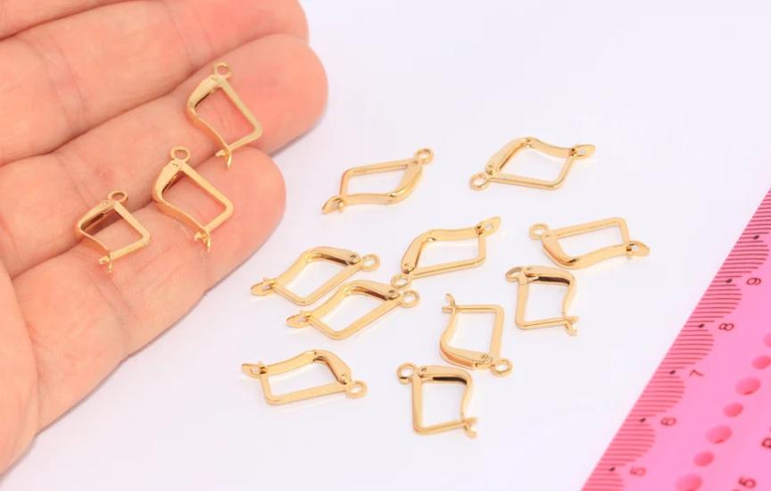 24 Ayar Altın Kaplama Sallantılı Geometrik Küpe