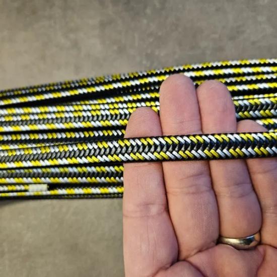12 mm Özel Örgü İpli Üç Renk Siyah Sarı Beyaz OZL Suni Deri