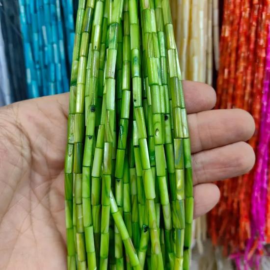 3 x 14  mm Silindir Kesim Sedef Boncuk