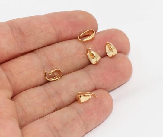 24k Parlak Altın Kaplama Kolye Tepelik  Mengeç Aparatı