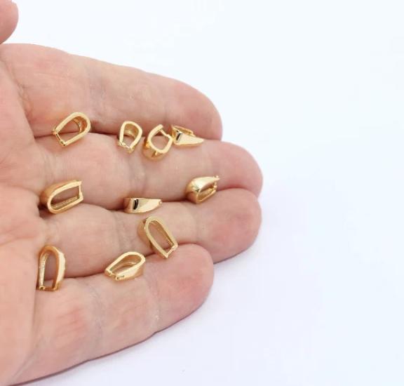 24k Parlak Altın Kaplama  Tepelik, Mengeç Kolye Aparartı