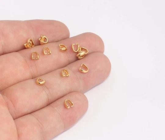 24k Parlak Altın Kaplama Küçük Boy Mengeç, Tepelik Takı Aparatı