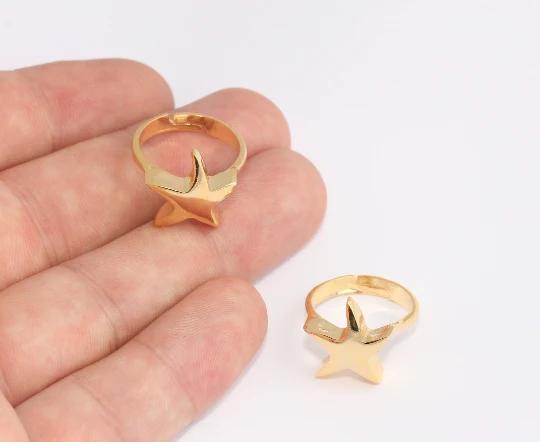 24 Ayar Altın Kaplama  Deniz Yıldızı  Yüzük