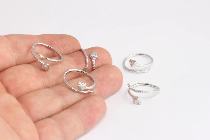 Rodyum Kaplama Gümüş Sarmal Yılan  Yüzük