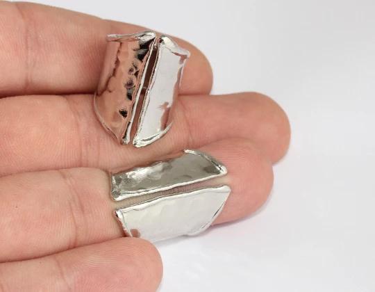 Rodyum Kaplama Gümüş Renk Dövme Geniş  Yüzük