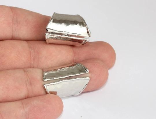 Rodyum Kaplama Gümüş Renk Dövme Geniş  Yüzük