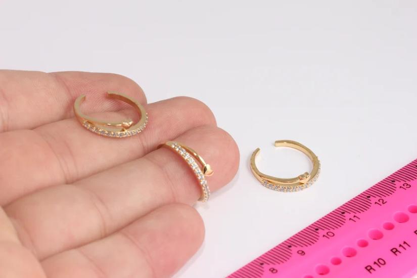 24 Ayar Altın Kaplama Beyaz Zirkon Taşlı Yılan  Yüzük