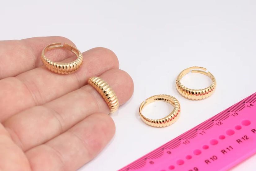 24 Ayar Altın Kaplama Deniz Kabuğu İnce  Yüzük