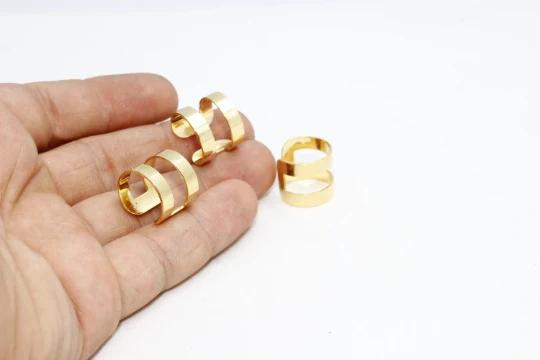 24 Ayar Altın Kaplama  Çift Geniş  Yüzük