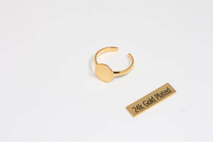 24 Ayar Altın Kaplama Madalyon Yüzük