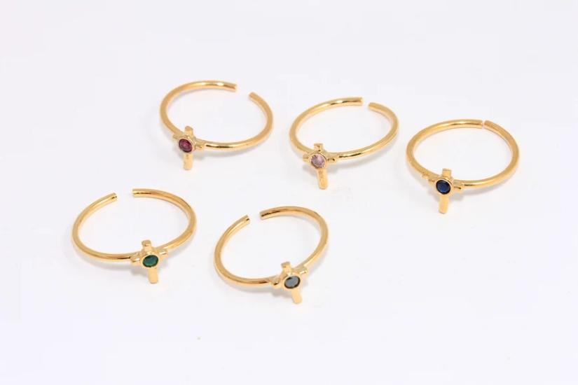 24 Ayar Altın Kaplama Zirkon Taşlı Haç Yüzük