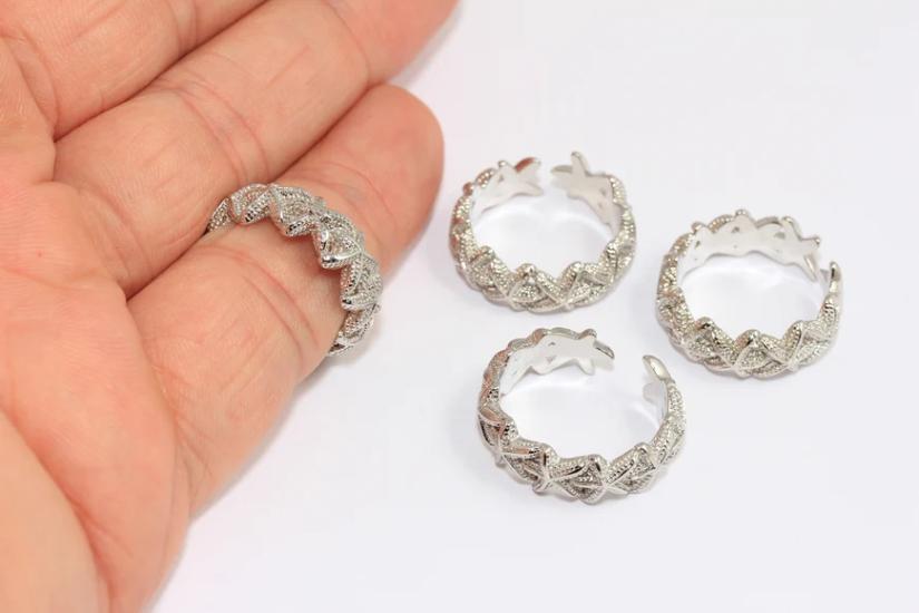 Rodyum Kaplama Gümüş Deniz Yıldızı Açık Yüzük