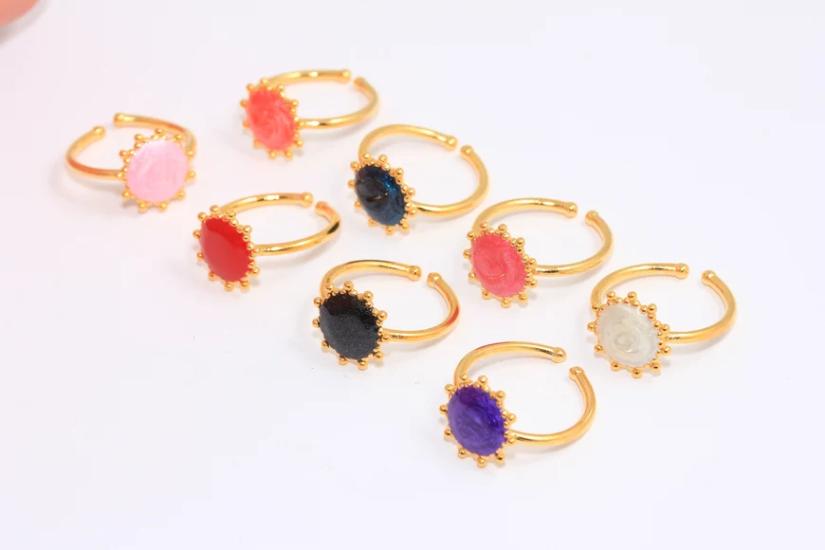 24 Ayar Altın Kaplama Mineli Güneş Yüzük